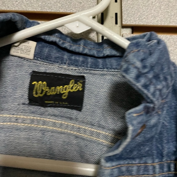 Kids Toddler VTG Wrangler Jean Jacket snap Up Logo USA Size 4 western Cowboy - Picture 4 of 5